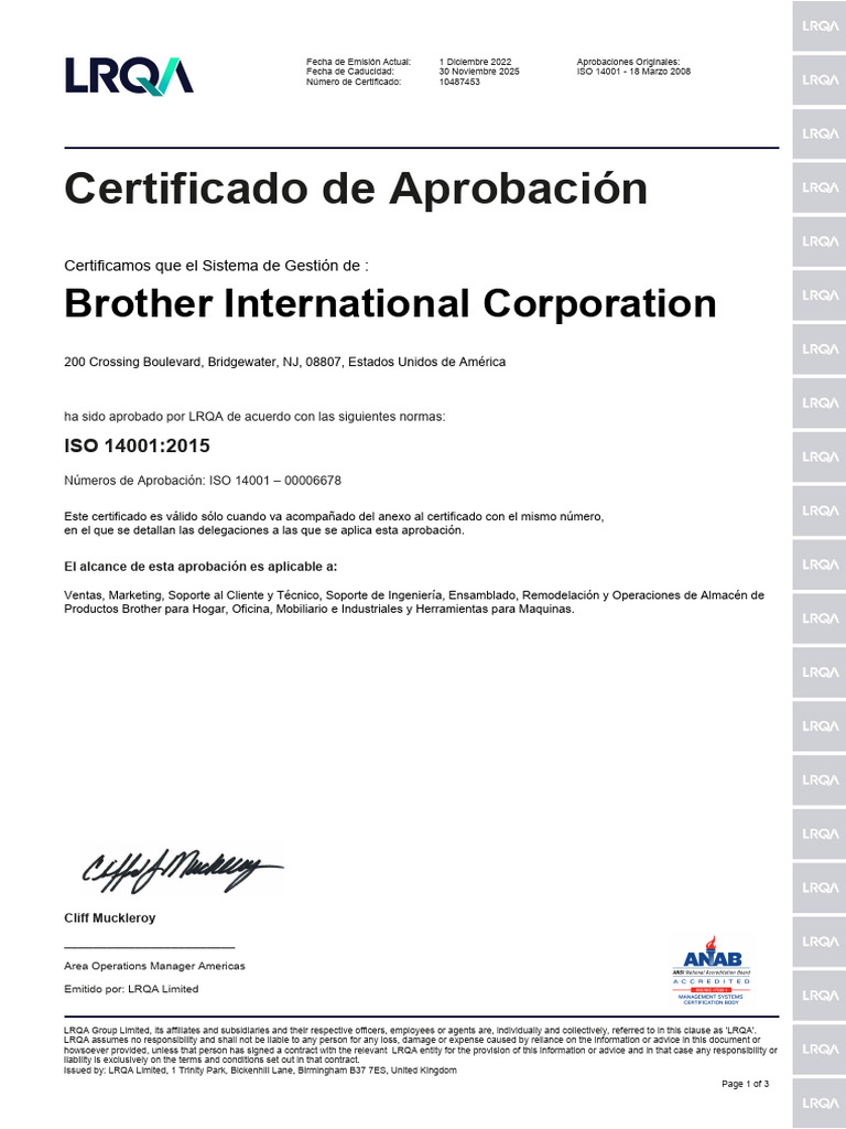 Spanish Ba Iso 14001 Certificate 2022-2025 | PDF | Procesos de negocio ...
