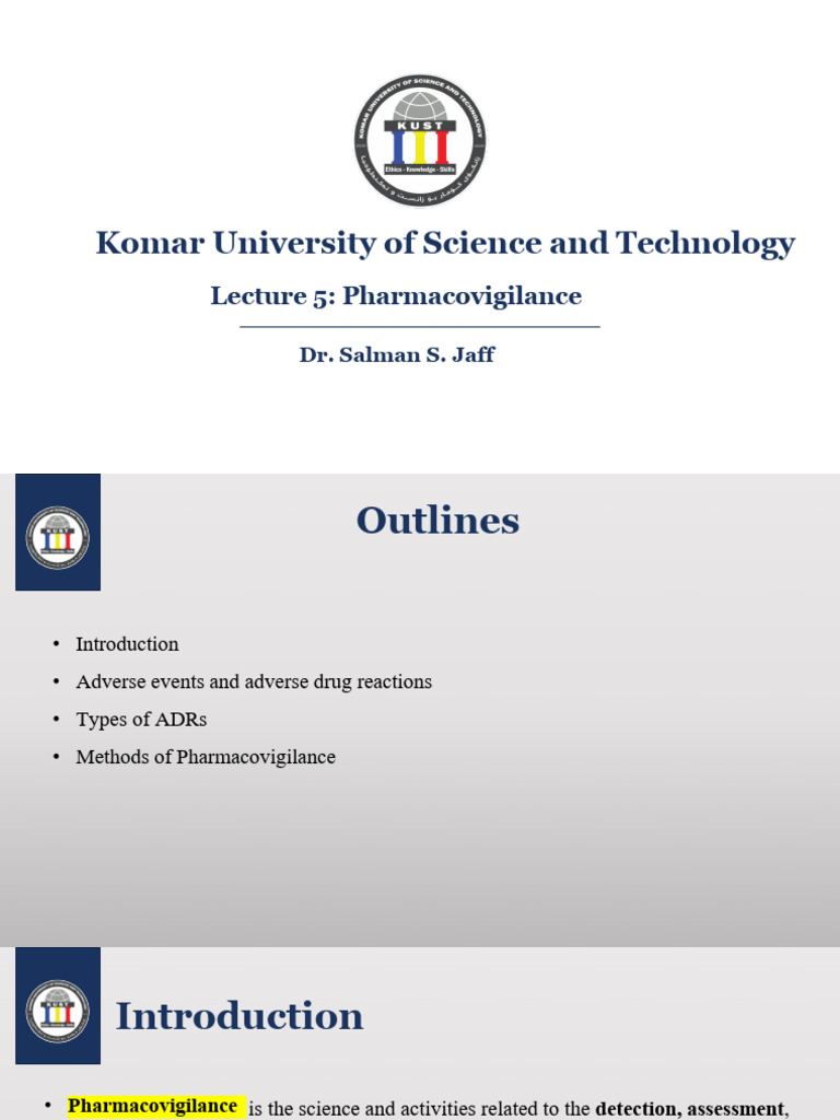 Lect 5 - Pharmacovigilance | PDF | Pharmacovigilance | Adverse Effect