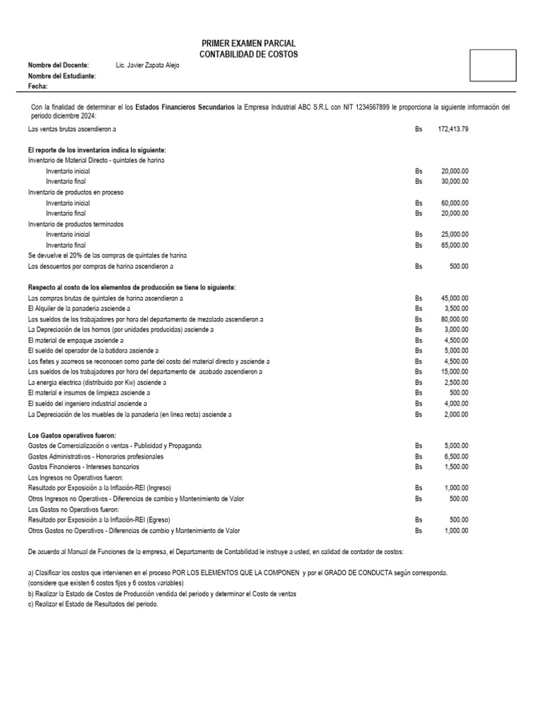 Análisis de Costos y Resultados Financieros | PDF | Negocios económicos ...
