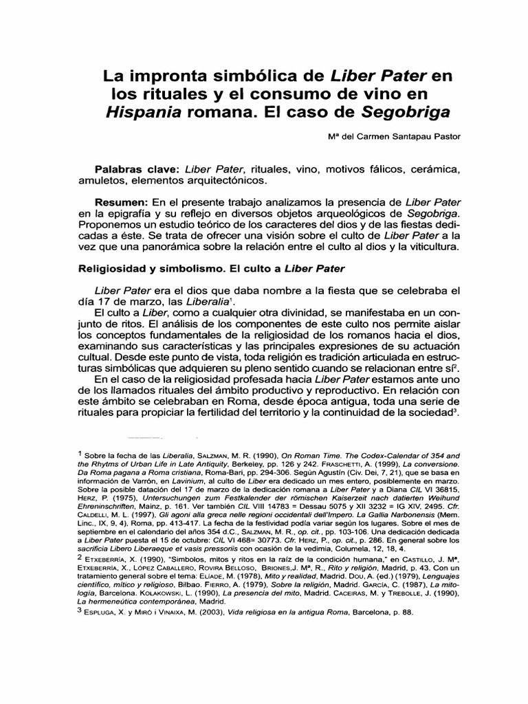 La Impronta Simbolica de Liber Pater en Los Rituales | PDF | Rituales
