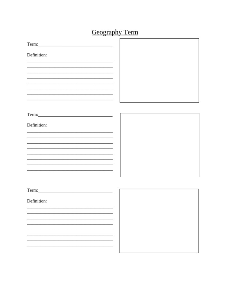 A1 - Physical Geography Picture Dictionary Blank Template | PDF