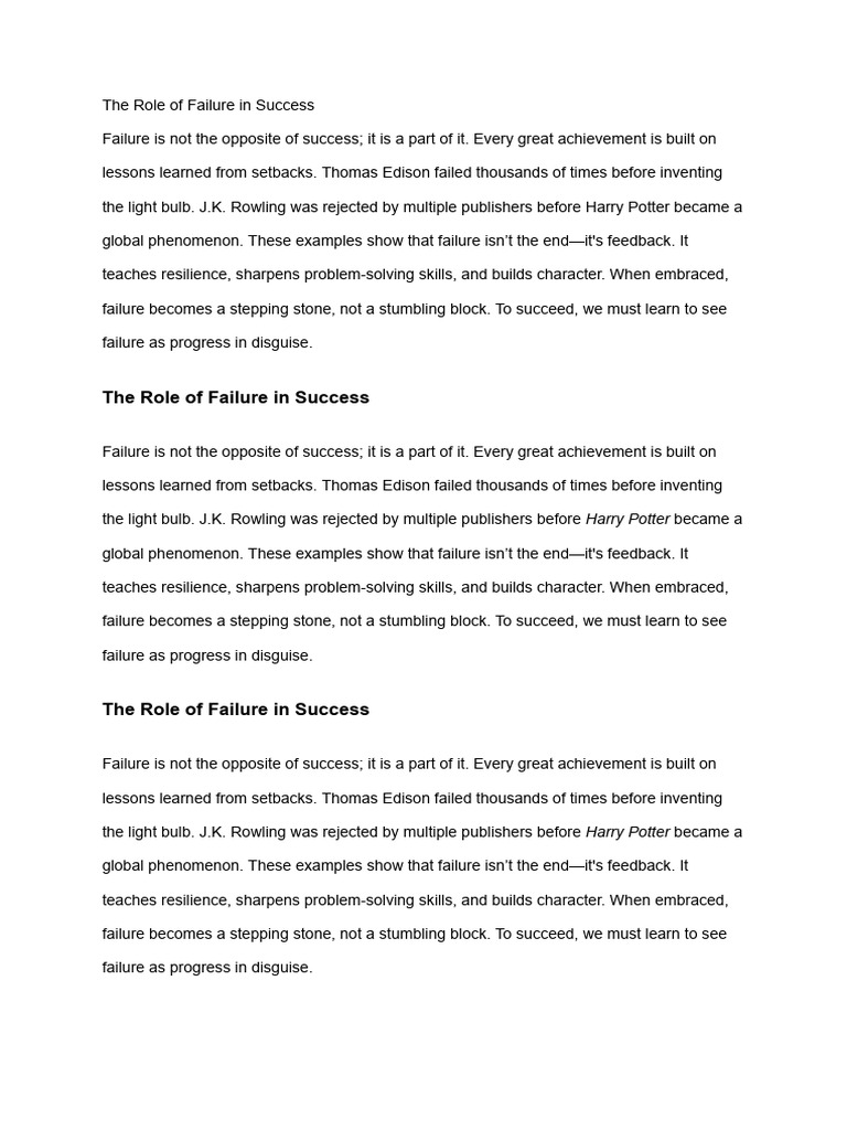 Embracing Failure for Success | PDF