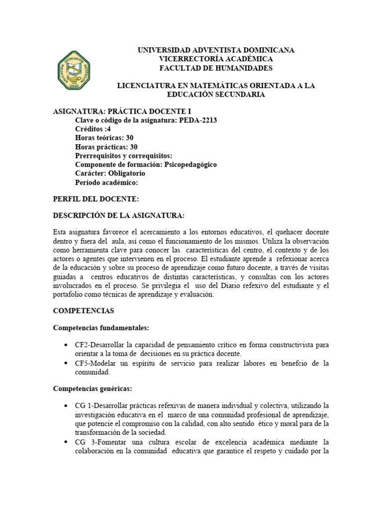 Práctica Docente I en Matemáticas | PDF | Evaluación | Enseñando