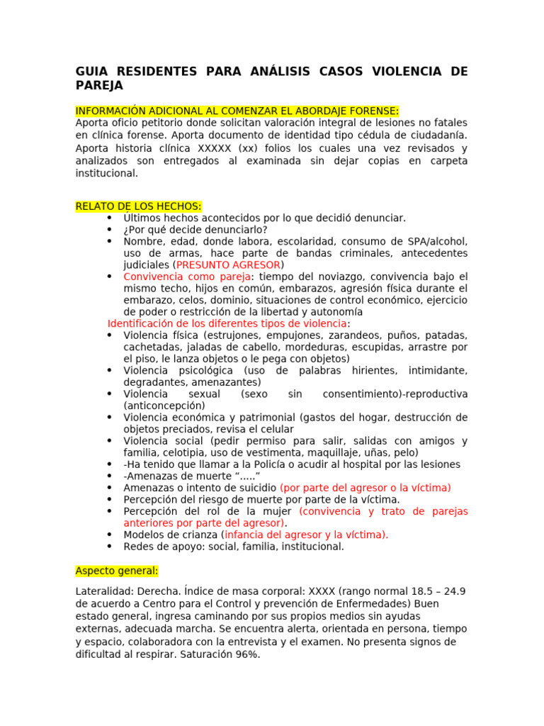 Guía Forense para Análisis de Violencia de Pareja | PDF | Violencia ...