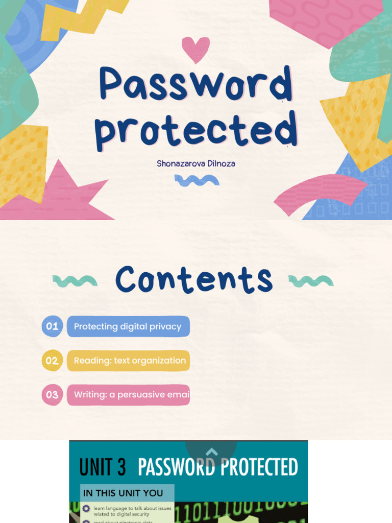 Lesson-7. Password Protected | PDF