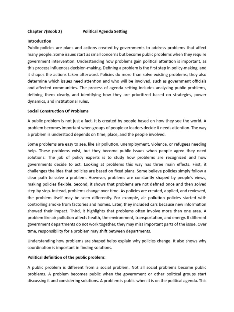 Political Agenda Setting Explained | PDF | Policy