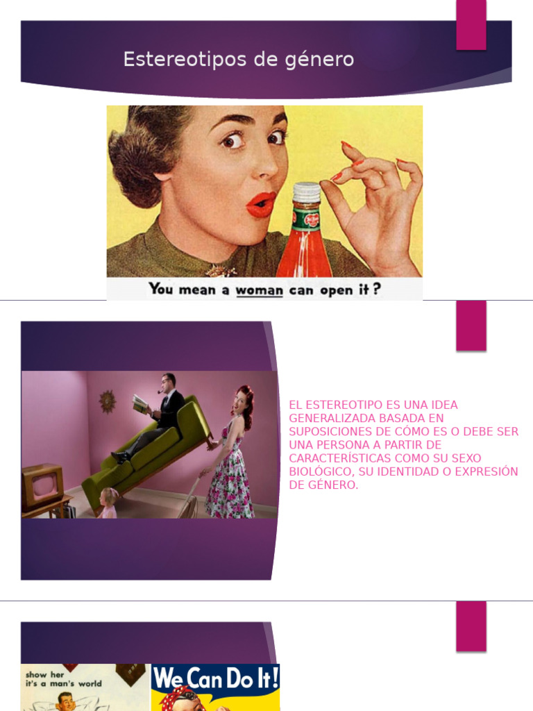 Estereotipos de Gã©nero | PDF | Rol de género | Igualdad de género