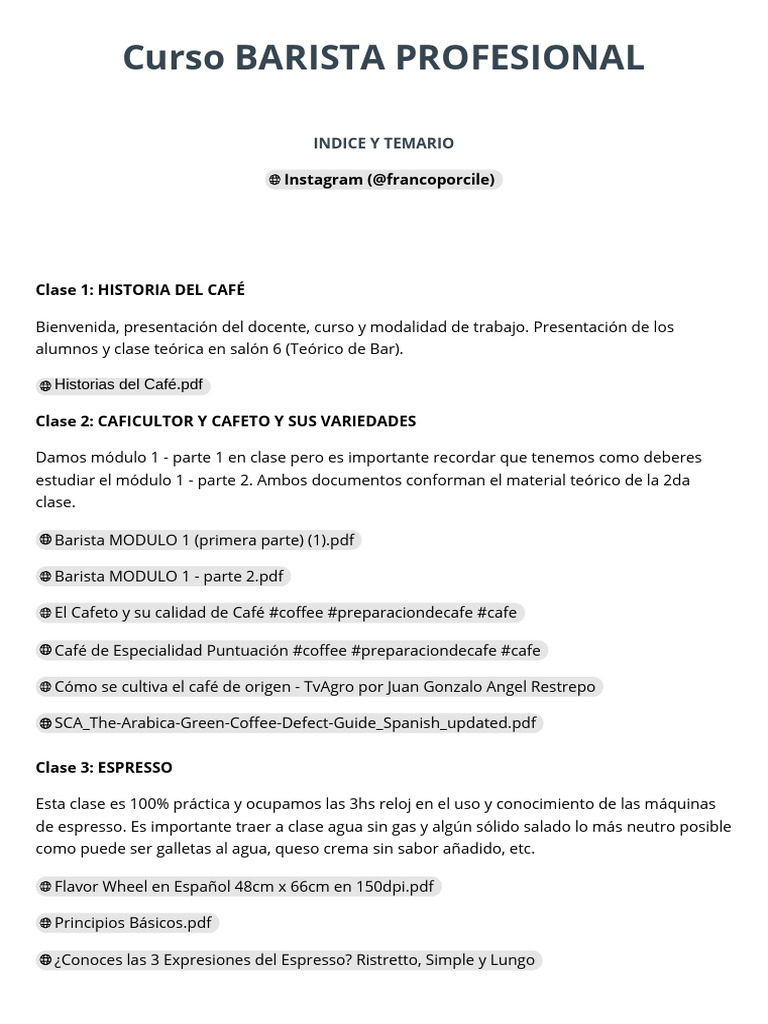 Curso Completo de Barista Profesional | PDF | café | Bebida