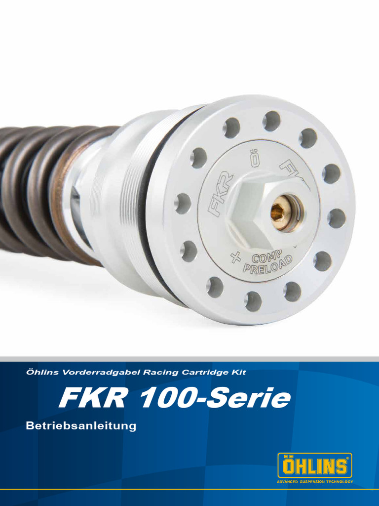 Ohlins Europe Bedienungsanleitung Oehlins Motorrad FKR 100 | PDF
