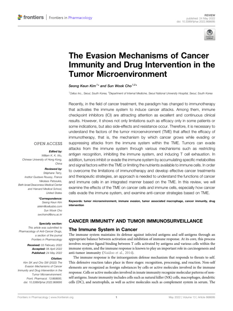 Cancer Immunity Evasion in TME | PDF | Immune System | T Cell