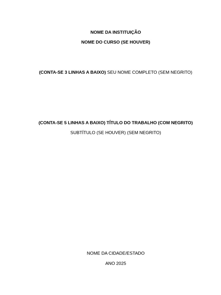 Capa e Contra Capa ABNT 2025 | PDF