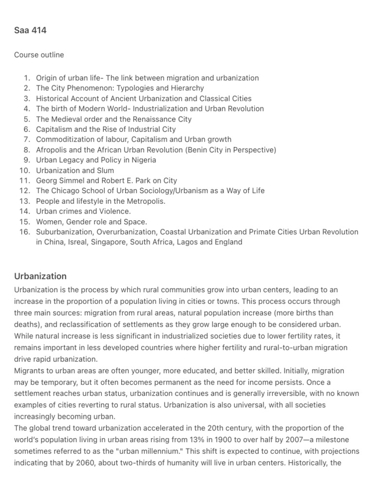 Urbanization and Migration Dynamics | PDF | Renaissance | Human Migration