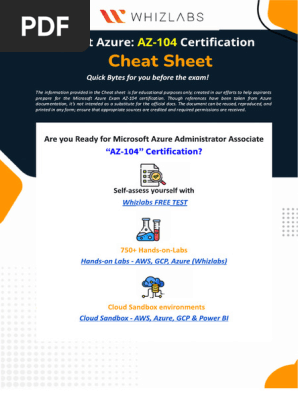 Whizlabs Az104 Study Sheet | PDF