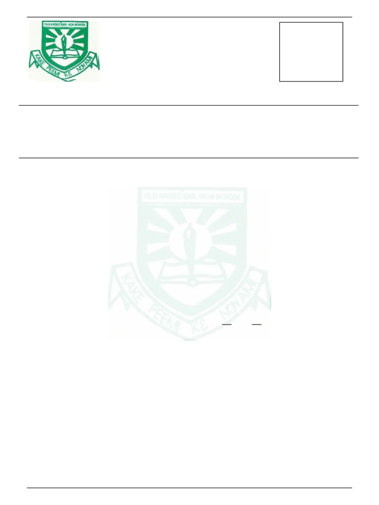 Yilo Krobo SHS Student Report 2024-2025 | PDF | Educational Stages ...