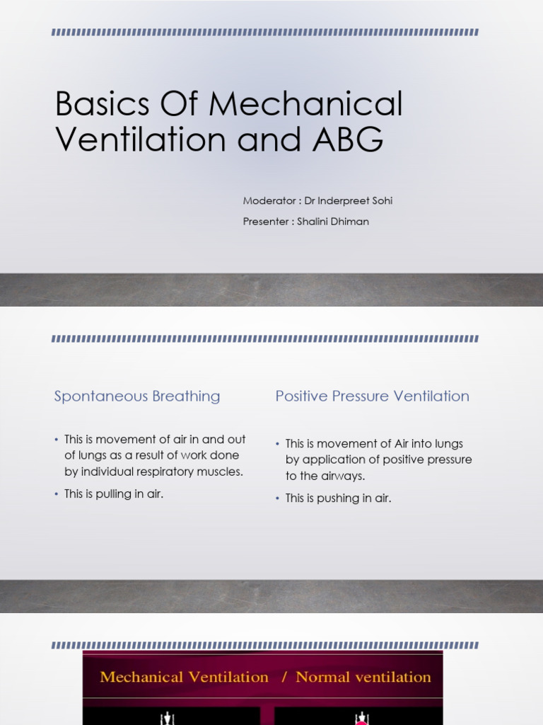 Mechanical Ventilation Basics and ABG Insights | PDF | Exhalation ...