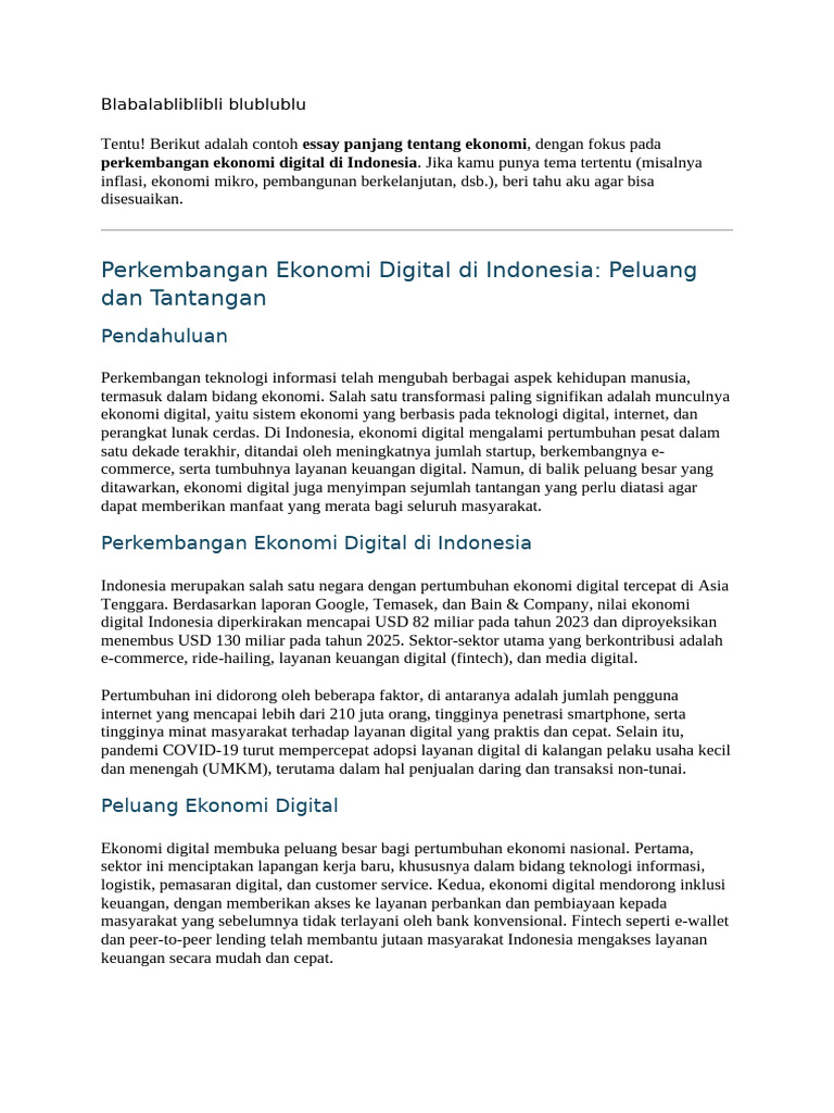 Peluang dan Tantangan Ekonomi Digital Indonesia | PDF