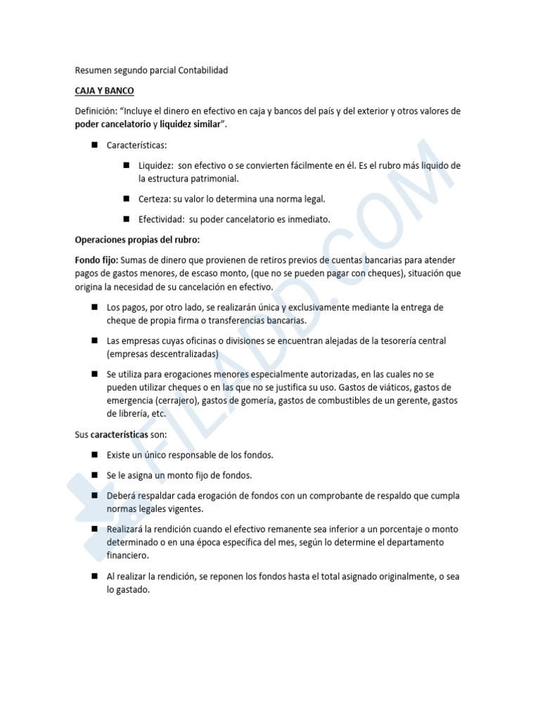 Resumen Segundo Parcial Contabilidad | PDF | Depreciación | Compartir ...