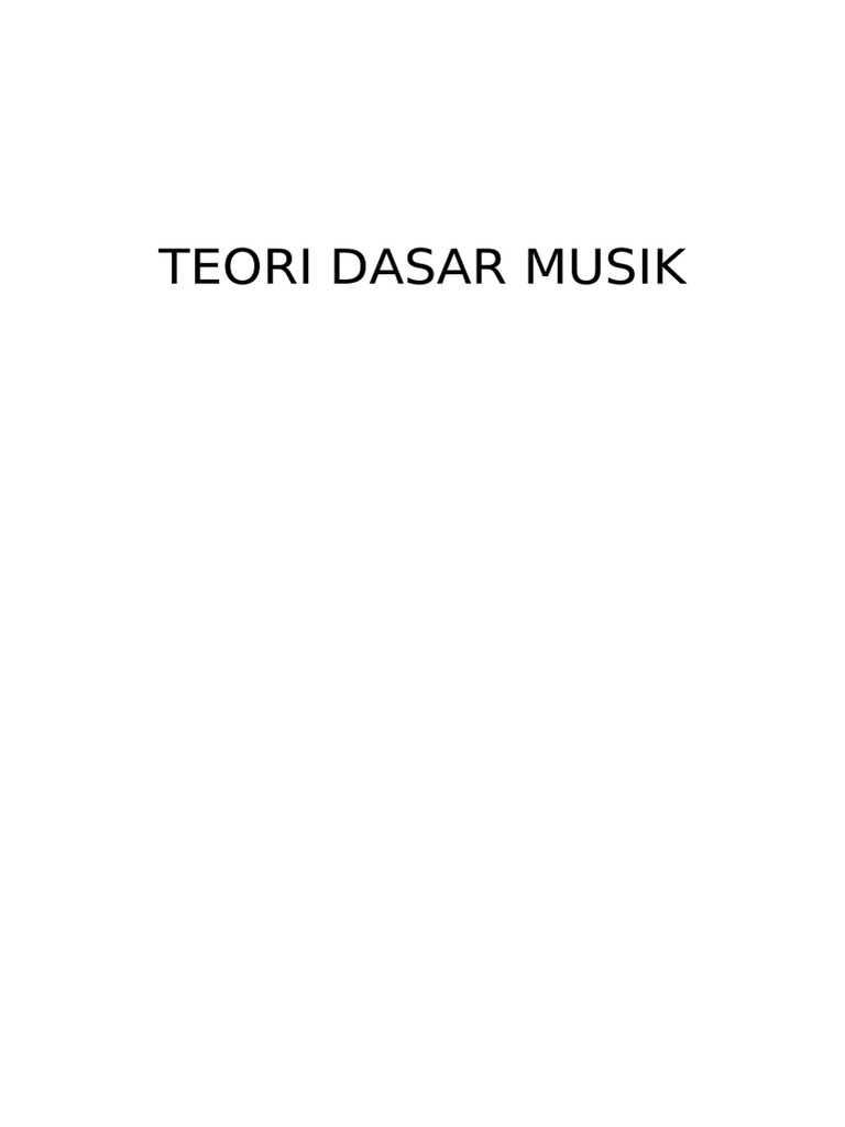 Teori Dasar Musik Pdf