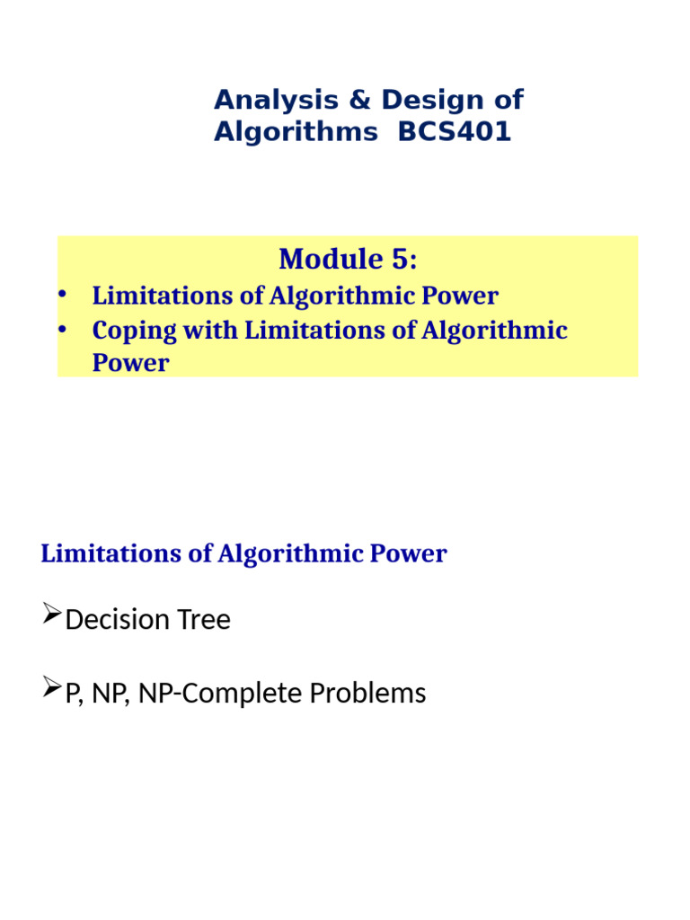 Understanding Algorithmic Limitations | PDF | Time Complexity ...