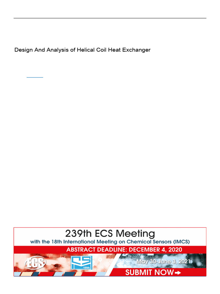 Helical Coil Heat Exchanger Design | PDF | Heat Exchanger | Heat Transfer