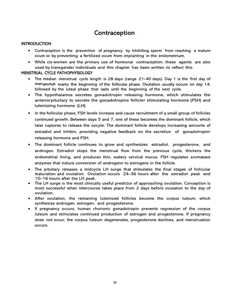 Comprehensive Guide to Contraception | PDF | Luteinizing Hormone ...