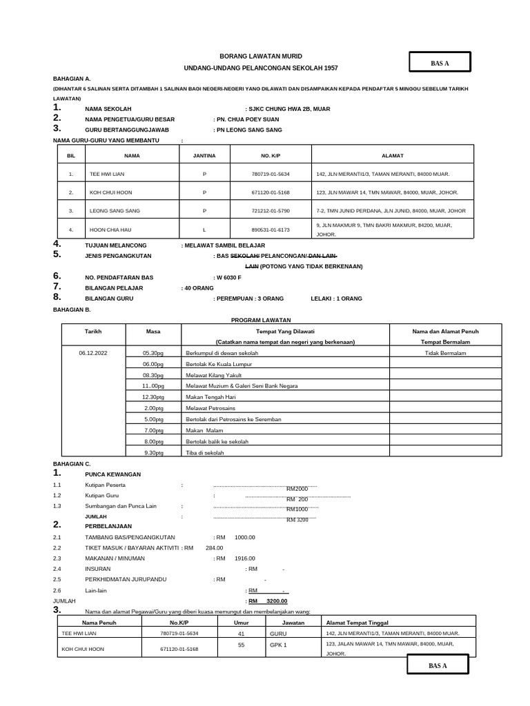 Lawatan Bas A 2022 | PDF