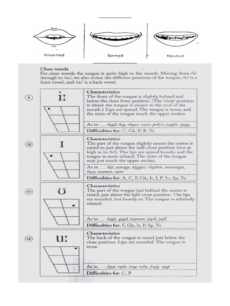 PH003 Vowel Sound Positions | PDF