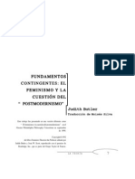 Butler J. El Feminismo y La Cuestion Del Postmodernismo