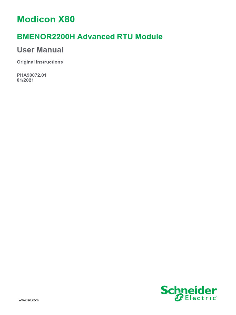 Modicon X80 BMENOR2200H RTU Manual | PDF | Programmable Logic ...
