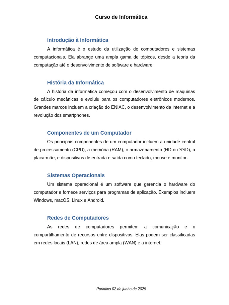 Curso Completo de Informática Básica | PDF