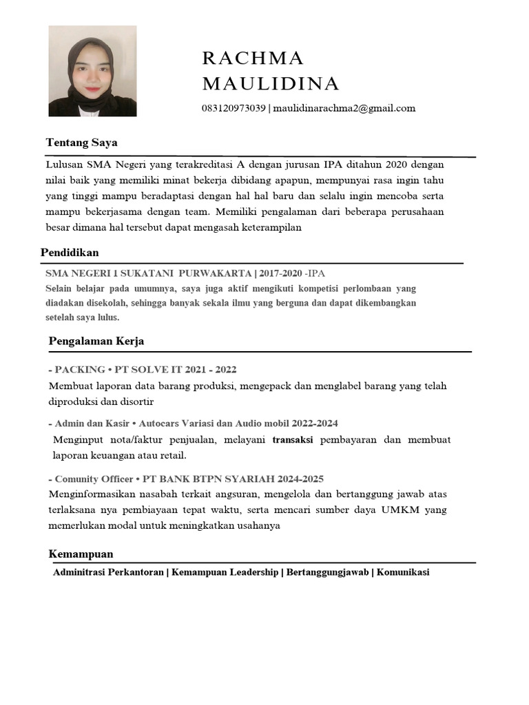 Gambar Profil Rachma Maulidina | PDF