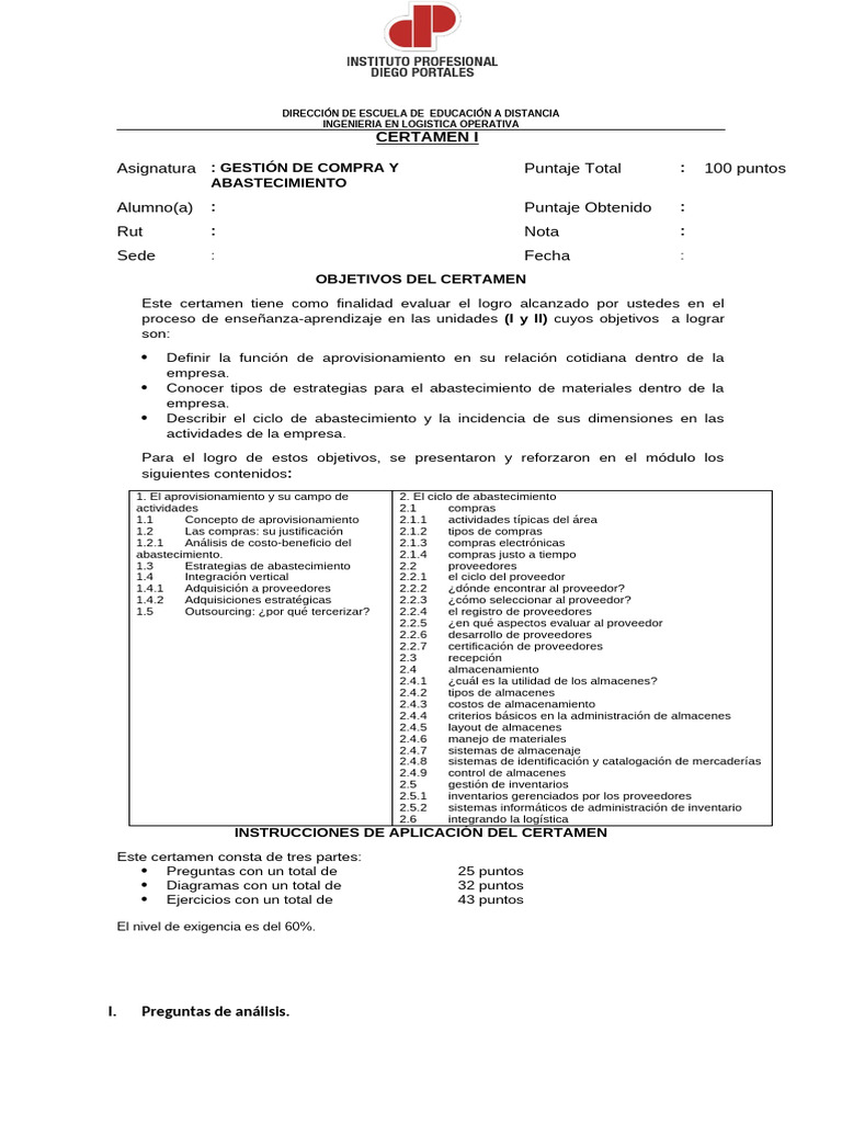 Certámenes de Gestión de Compras y Abastecimiento | PDF | Logística ...
