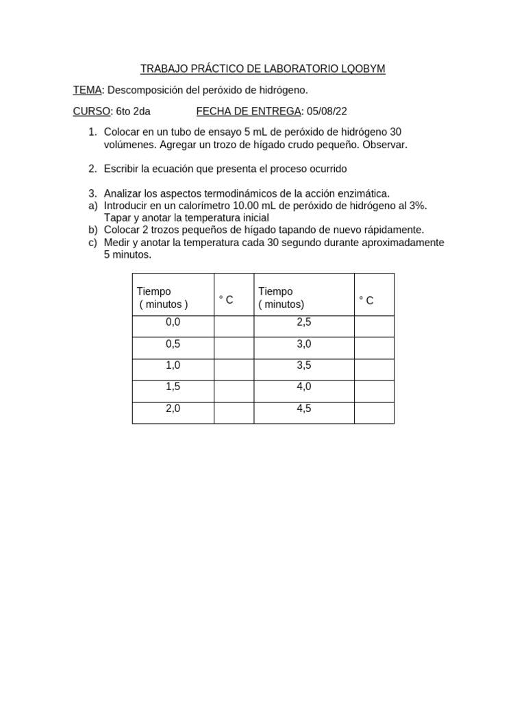 TP LAB Enzimas | PDF