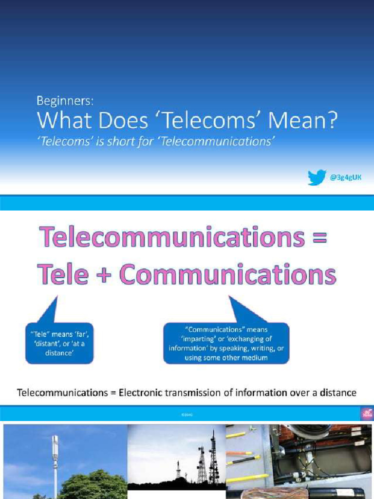 Beginners What Does Telecommunications' or Telecoms' Mean | PDF