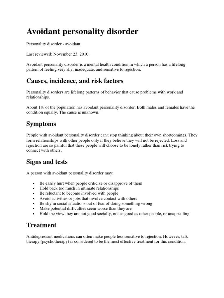 Personality disorder test picture