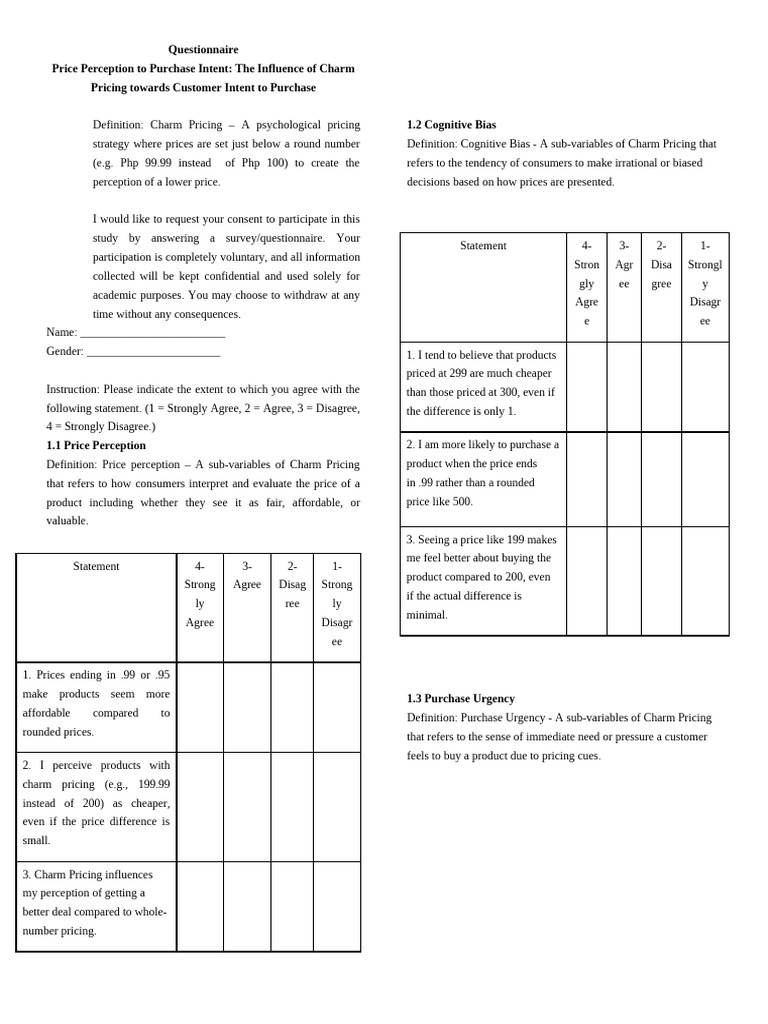 Charm Pricing's Impact on Purchase Intent | PDF | Pricing | Bias