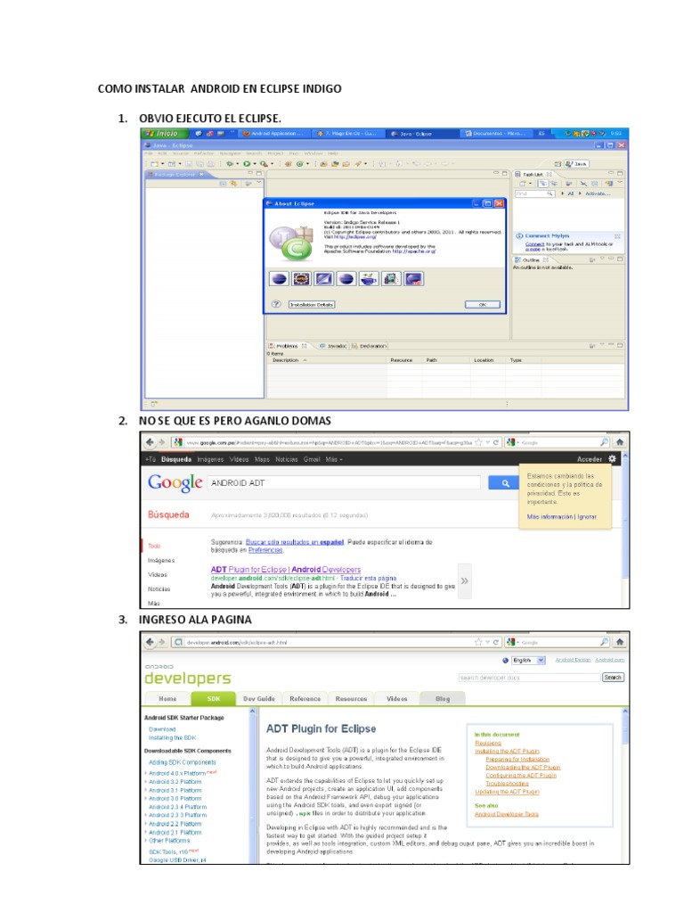 Como Instalar Android en Eclipse Indigo | PDF