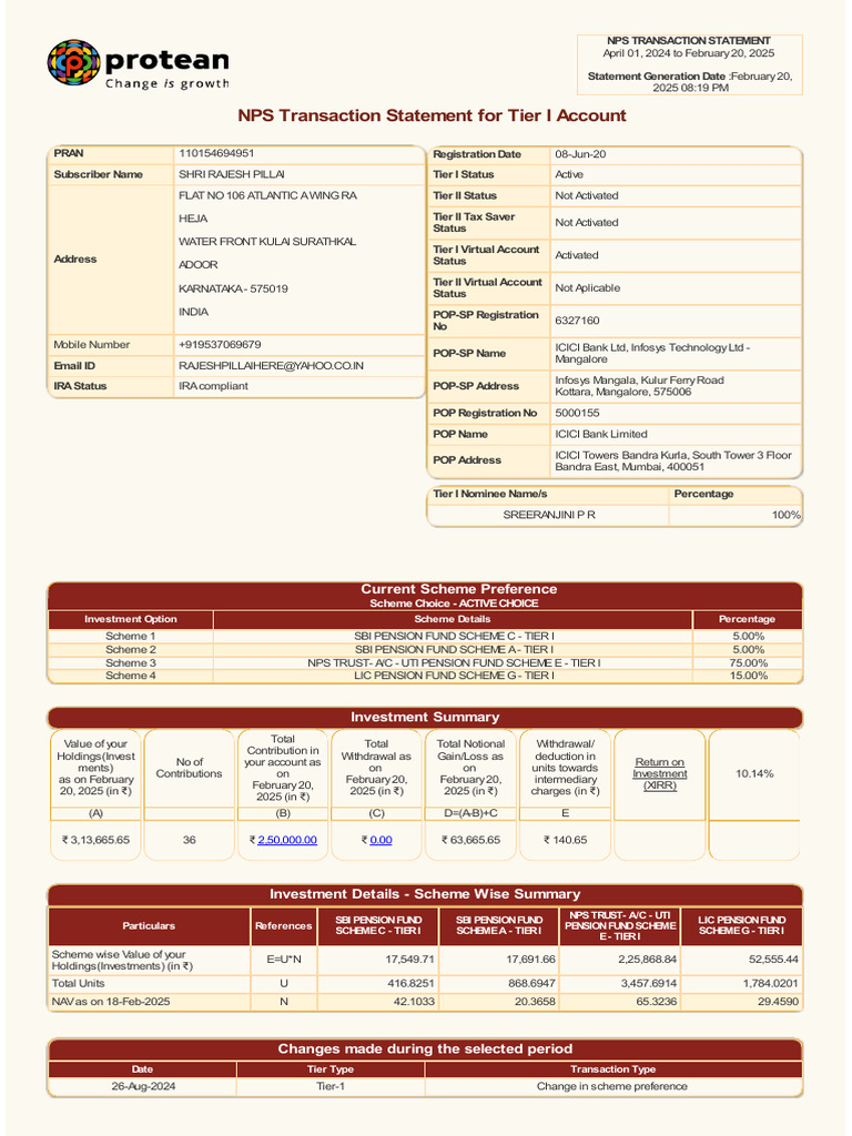 Statement | PDF | Financial Services | Investing