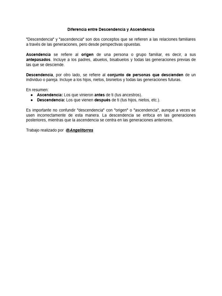 Descendencia y Ascendencia | PDF