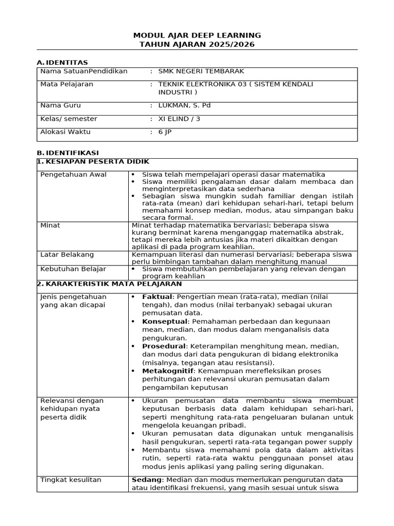 Format Ma Deep Learning - SMKN Tembarak | PDF