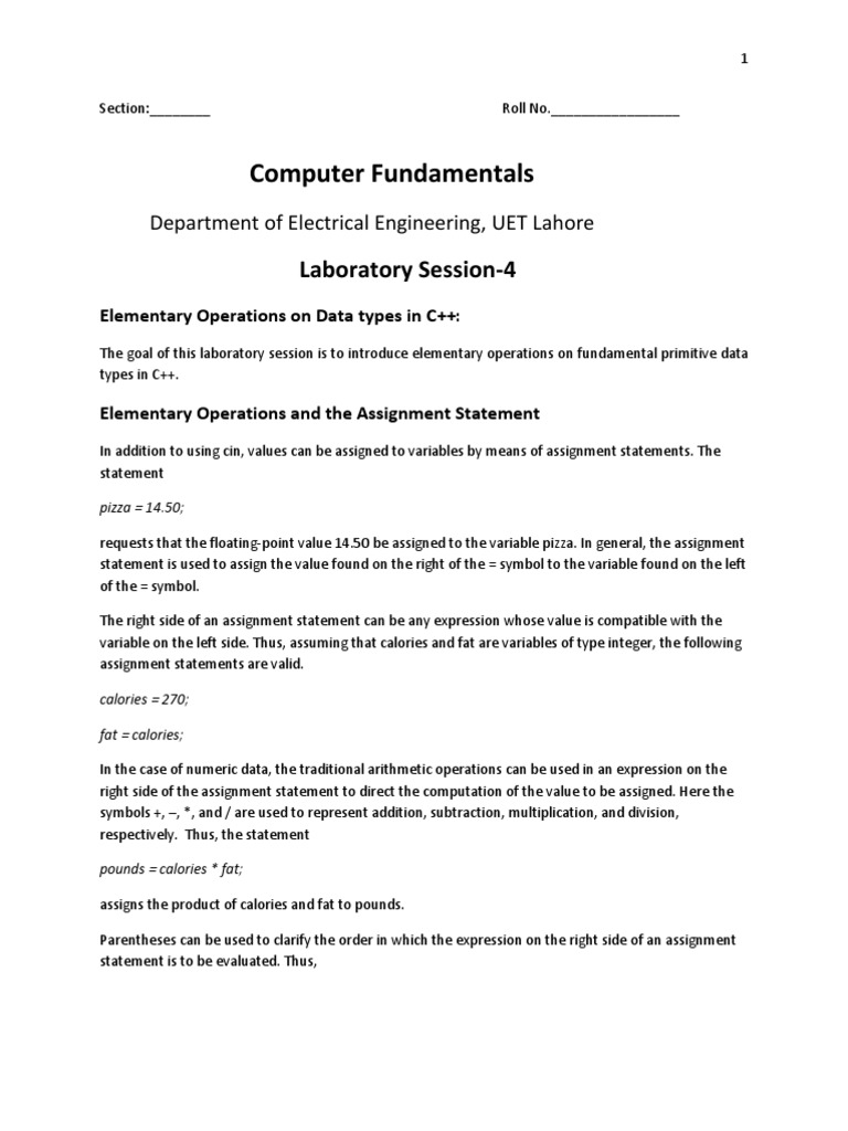 Lab Session 4 | PDF | Data Type | Integer (Computer Science)