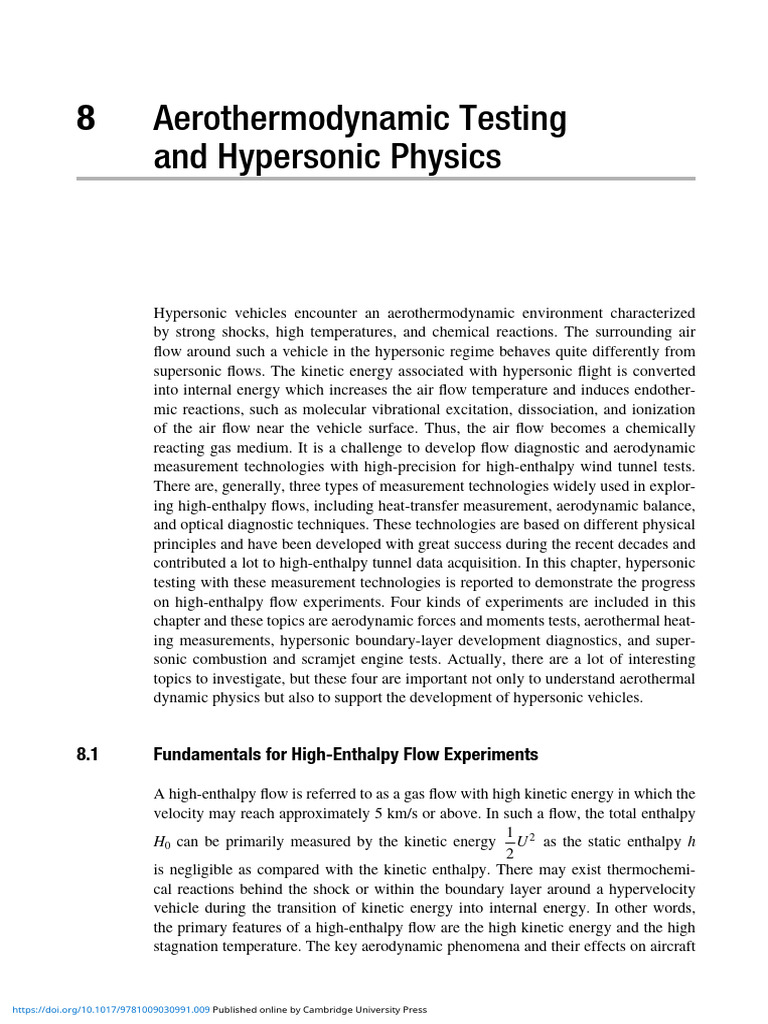Aerothermodynamic Testing and Hypersonic Physics | PDF | Hypersonic ...