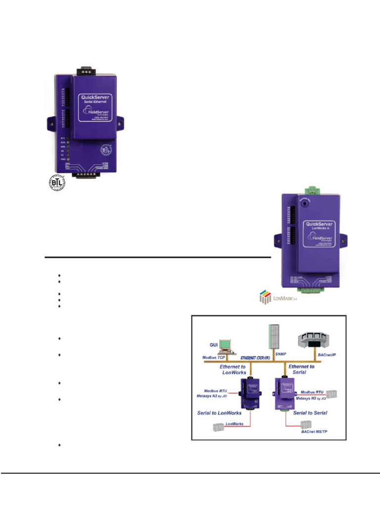 QuickServer Building Automation Gateway | PDF | Computer Network ...