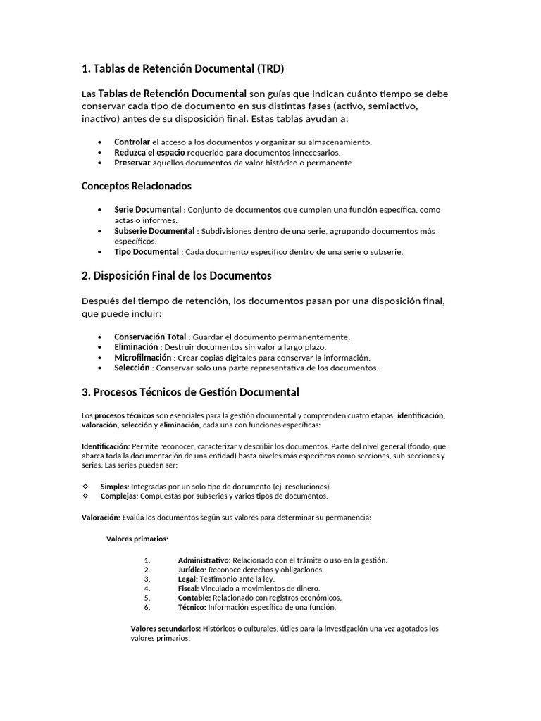 Resumen de TRD | PDF | Gestión de registros | Documento