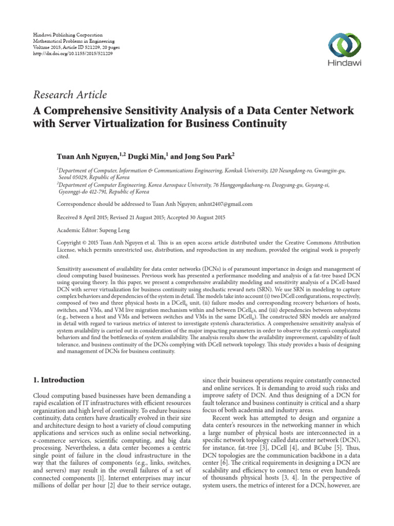 Sensitivity Analysis of DCell DCNs | PDF | Virtual Machine | Computer ...