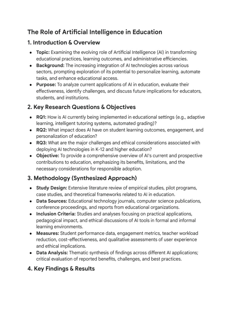 The Role of Artificial Intelligence in Education | PDF | Artificial ...