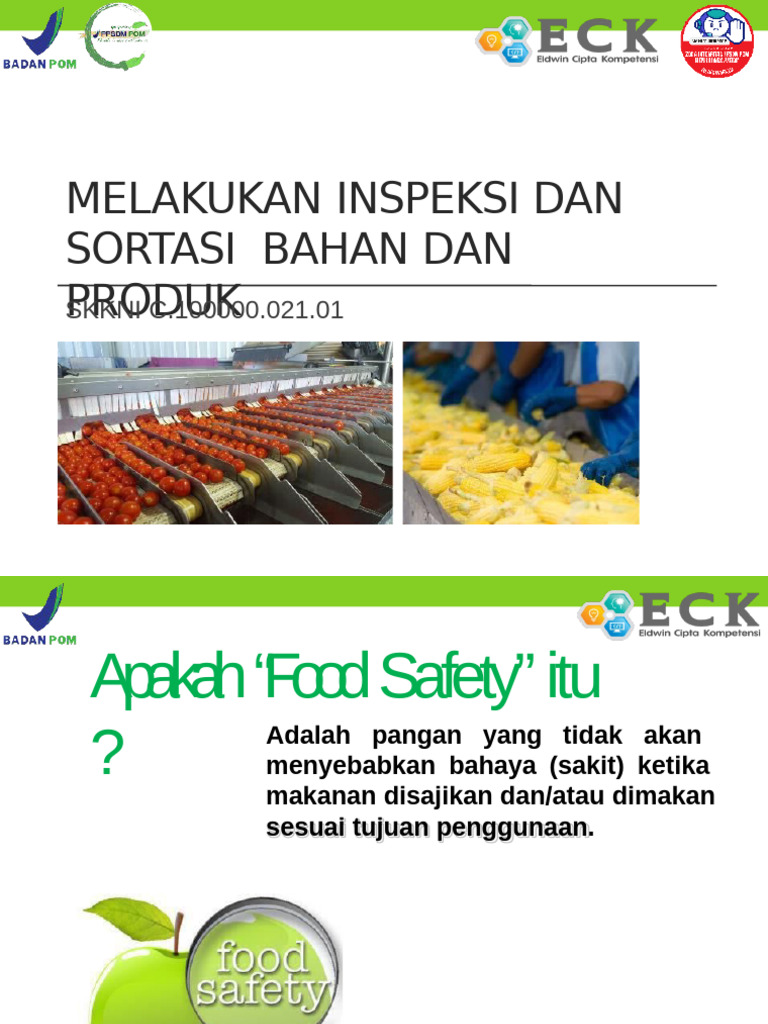 Materi Melakukan Inspeksi Dan Sortasi Bahan Dan Produk | PDF