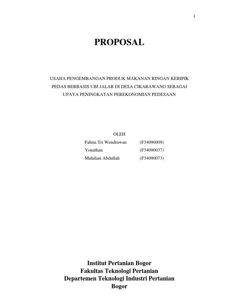 Proposal Bisnis Plan