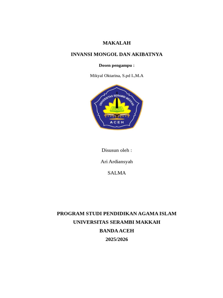 Invasi Mongol dan Dampaknya pada Islam | PDF