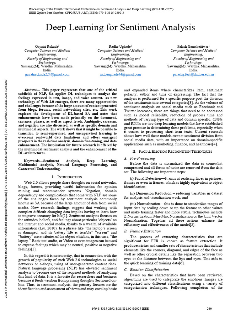 Hybrid Deep Learning for Sentiment Analysis | PDF | Deep Learning ...
